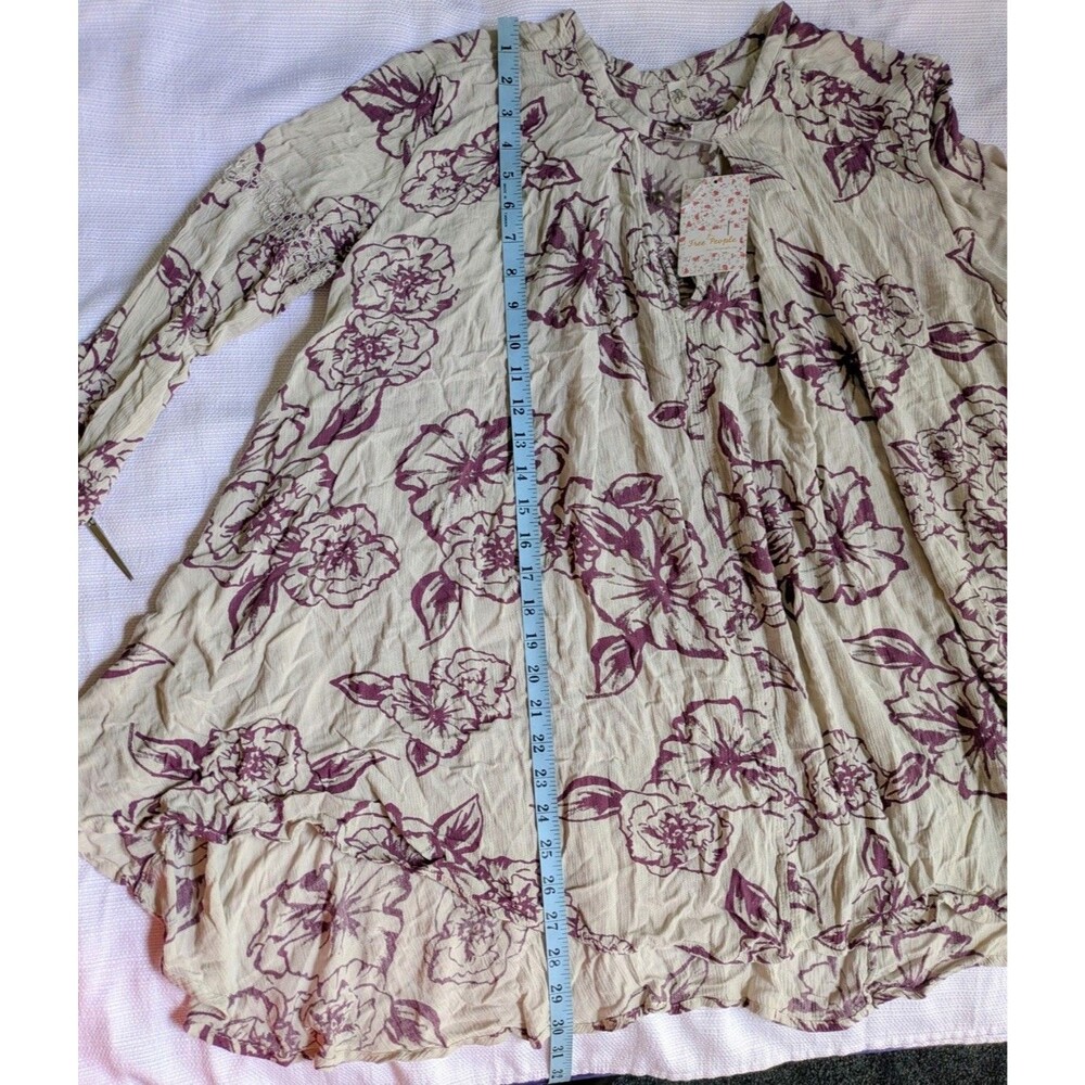 Free People Women’s NWT Purple Floral Tunic Size Small - Picture 5 of 8